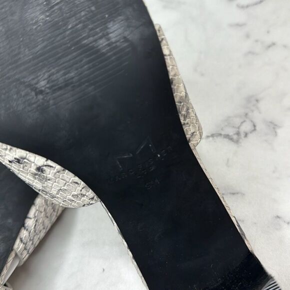 Marc Fisher Snakeskin Embossed Block Heel Sandals 9 - Picture 6 of 6